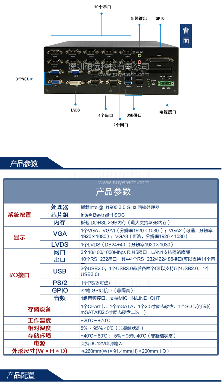 研祥低功耗無風扇嵌入式整機ERC-1004B