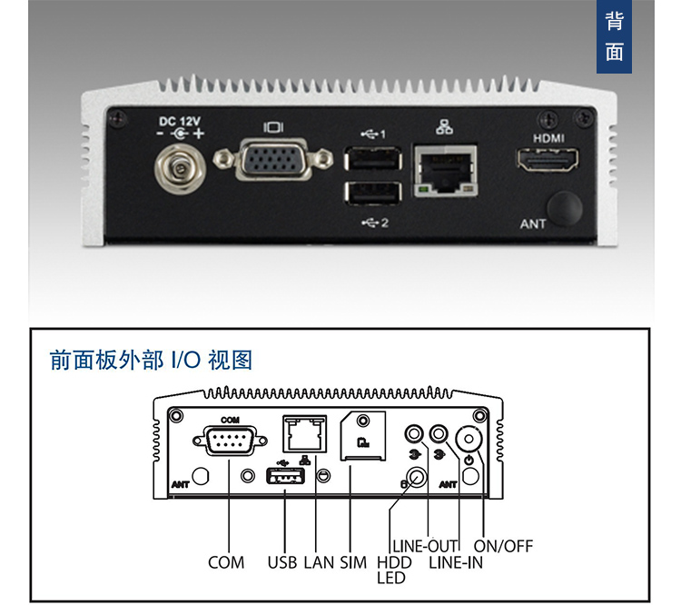 全新研華 無風(fēng)扇嵌入式工控機(jī) 超緊湊ARK-1000系列 ARK-1122F