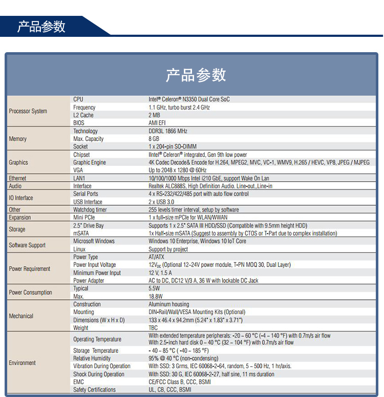 全新研華 無(wú)風(fēng)扇嵌入式工控機(jī) 超緊湊ARK-1000系列 ARK-1124C