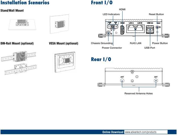 研華ESRP-CMS-U2271V2 ThinManager Ready Pocket-Size Edge IoT Thin Client with Intel? Celeron?N6210