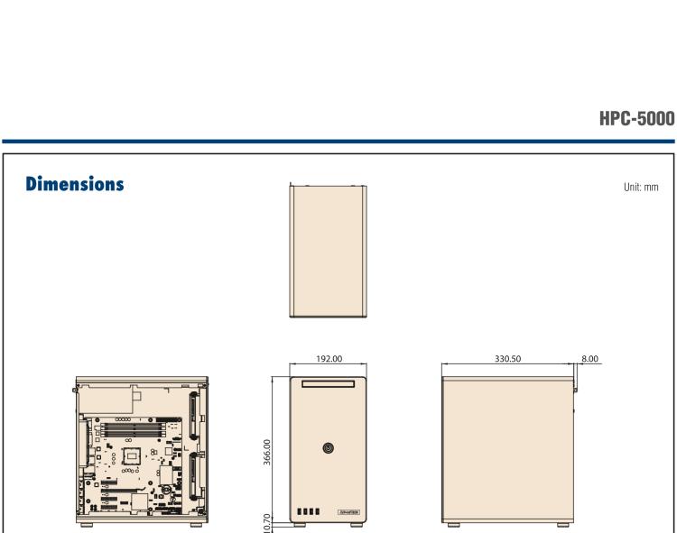 研華HPC-5000 microATX / Mini-ITX主板的小型塔式機箱