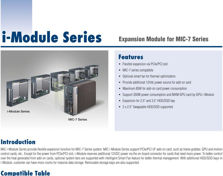 研華MIC-75S00 MIC-75S00 i-Module，兩個前置存儲托盤