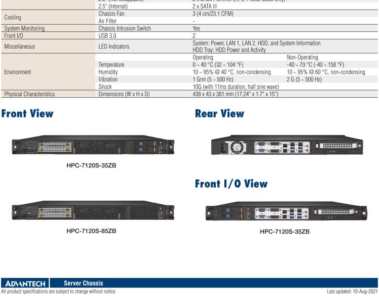 研華HPC-7120S 1U 上架式服務(wù)器短機箱，適用Micro ATX/ATX 服務(wù)器主板，支持1*全高/半長PCIe x16擴展插槽