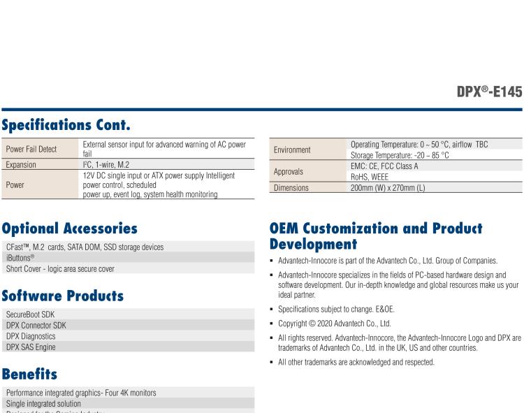 研華DPX-E145 The DPX?-E145 is a completely integrated system based on the 11th generation Intel Core embedded platform for gaming applications.