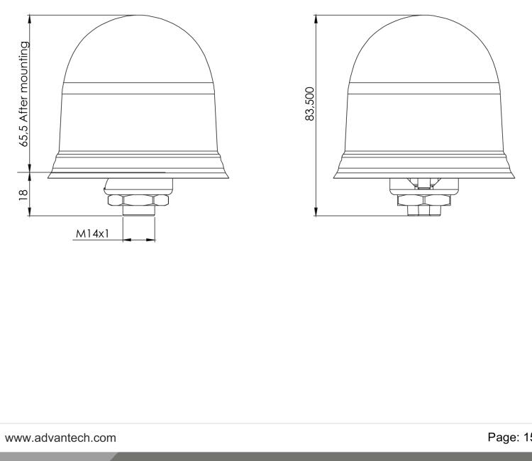 研華BB-2J6A24BA-150 Cellular / LTE MIMO Screw Mount Antenna