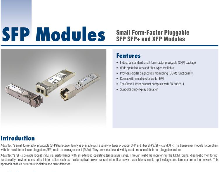 研華SFP-XSM-10K IE-SFP+LR/10G-ED，單模1310-LC 10KM （也被稱為BB-808-38601）