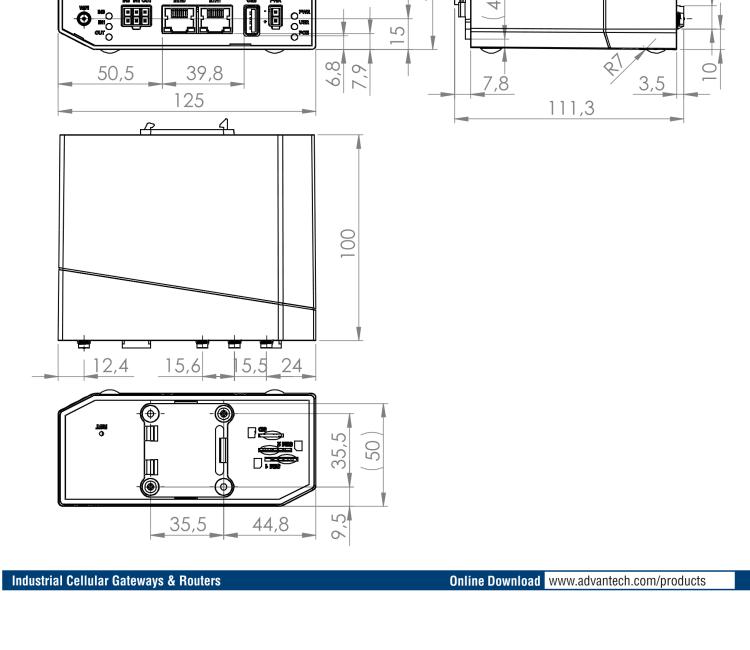 研華BB-SR31000410 SmartFlex, Global, 3x Ethernet, 1x RS232, 1x RS485, Plastic, Without Accessories