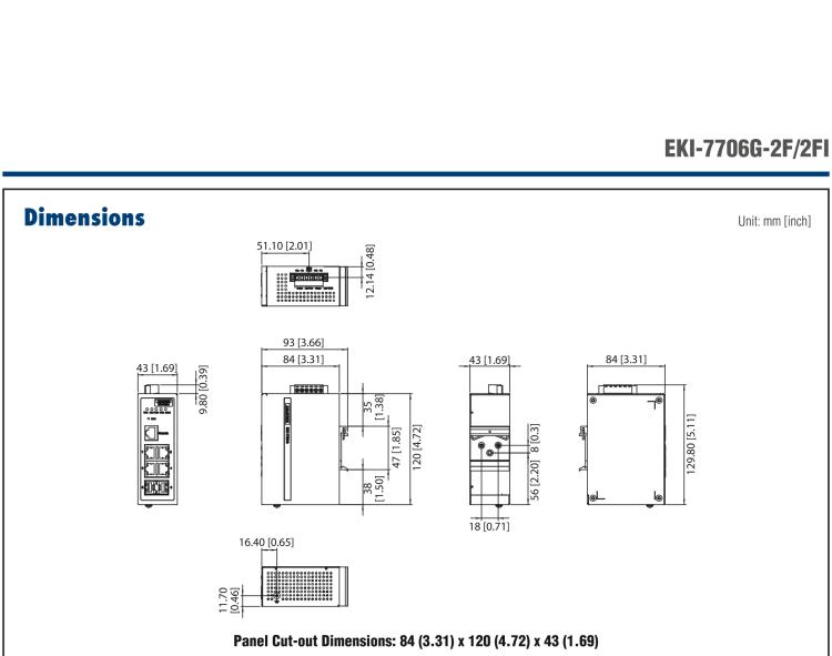 研華EKI-7706G-2FI 4GE+2G SFP網(wǎng)管型工業(yè)以太網(wǎng)交換機(jī)，-40～75℃