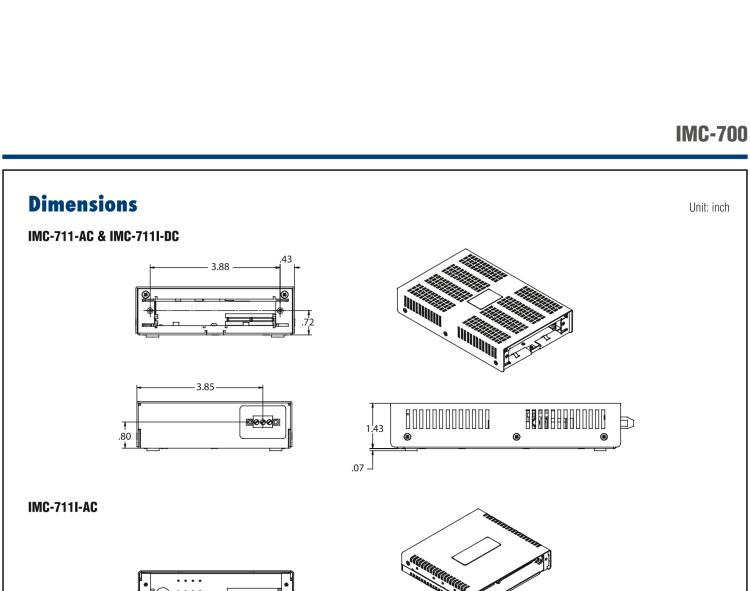 研華IMC-711-AC Managed Modular 1-slot Media Converter Chassis, AC Power w/o power cord