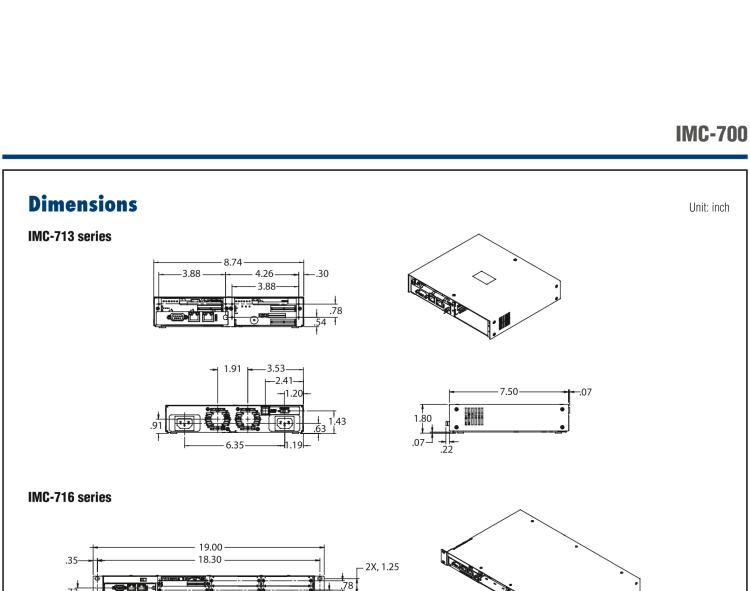 研華IMC-711I-DC Managed Hardened Modular 1-slot Media Converter Chassis, DC Power (also known as IE-MediaChassis 850-32105)