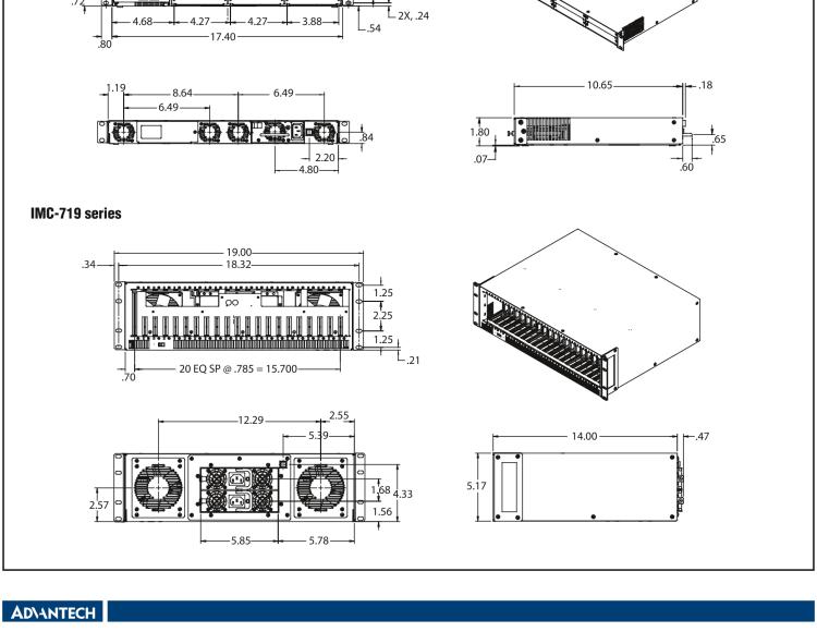 研華BB-850-10953-2DC 6 插槽 SNMP 可托管機箱，帶 2 個直流電源模塊