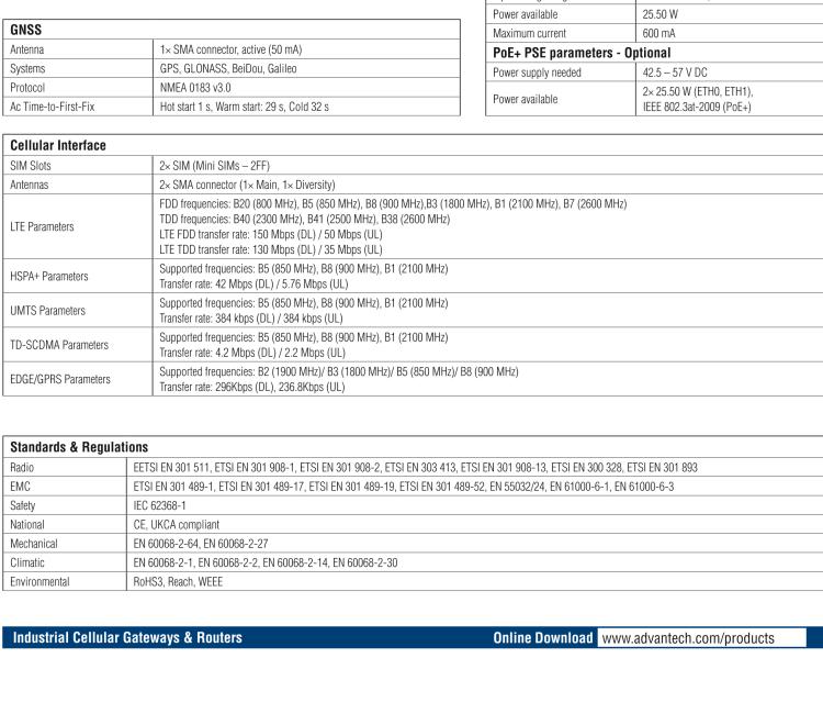 研華BB-SR30408015 SmartFlex, EMEA/LATAM/APAC, 2x ETH, PoE PSE, Plastic, ACC Int.