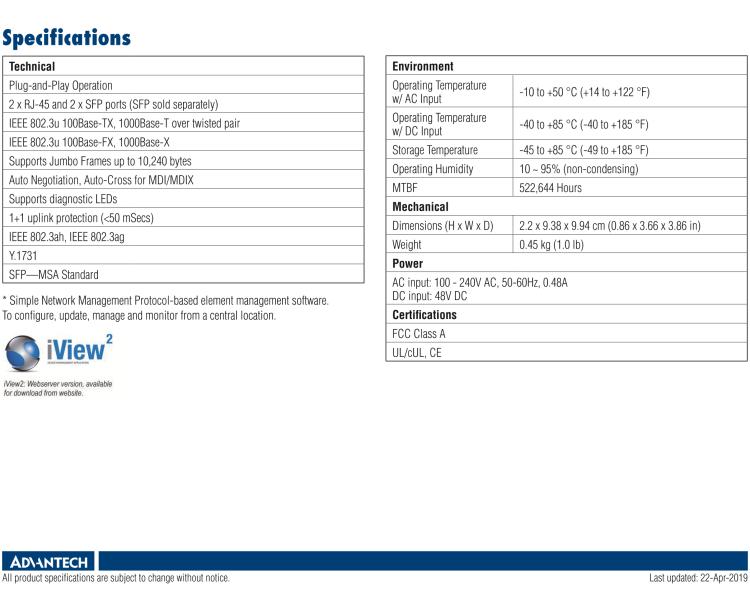 研華BB-858-11121 IE-Multiway 10/100/1000 Mbps Optical Ethernet Demarcation Unit