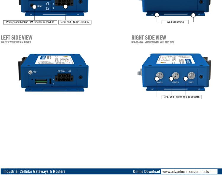 研華ICR-3241 ICR-3200, NAM, 2x Ethernet, 1x RS232, 1x RS485, Metal, Without Accessories