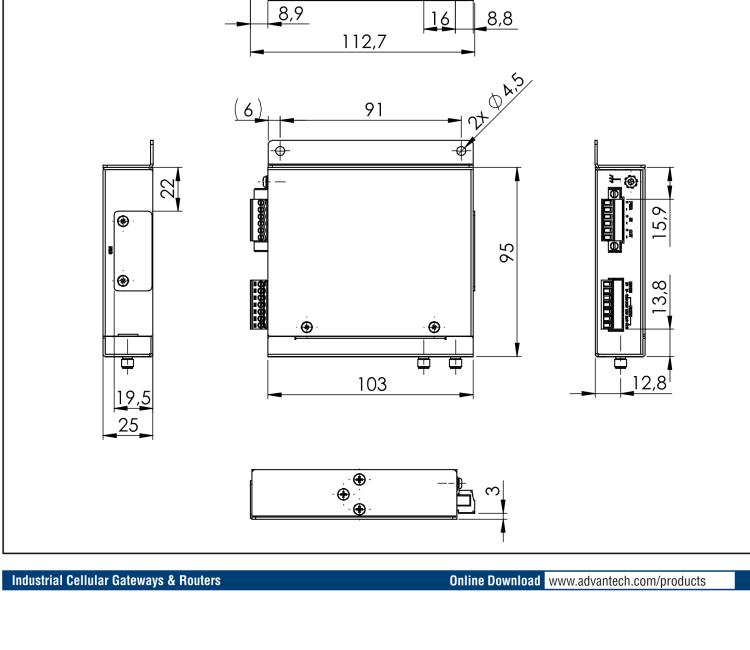 研華ICR-2432 ICR-2400, LATAM, 2x Ethernet , 1x RS232, 1x RS485, Metal, Without Accessories