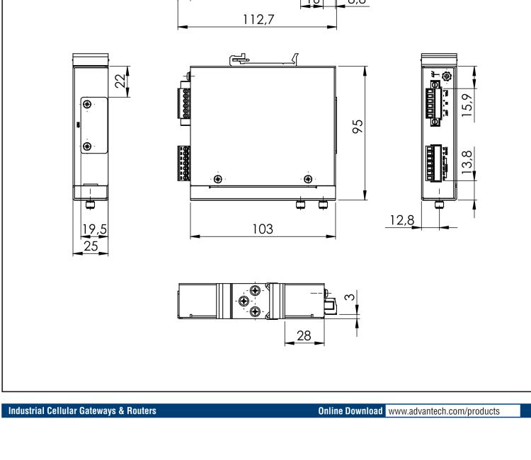 研華ICR-2432 ICR-2400, LATAM, 2x Ethernet , 1x RS232, 1x RS485, Metal, Without Accessories