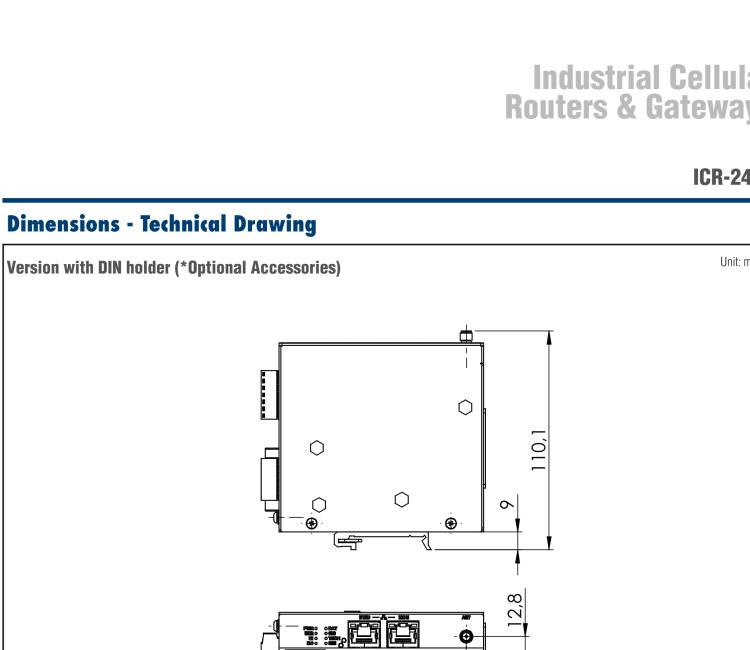 研華ICR-2412 ICR-2400, EMEA, 2x Ethernet , 1x RS232, 1x RS485, Metal, Without Accessories