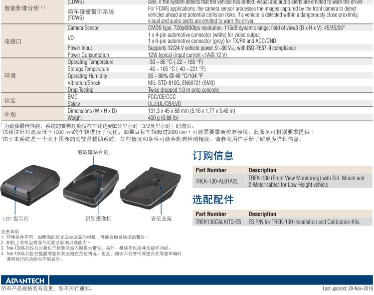 研華TREK-130 前方防撞ADAS模塊