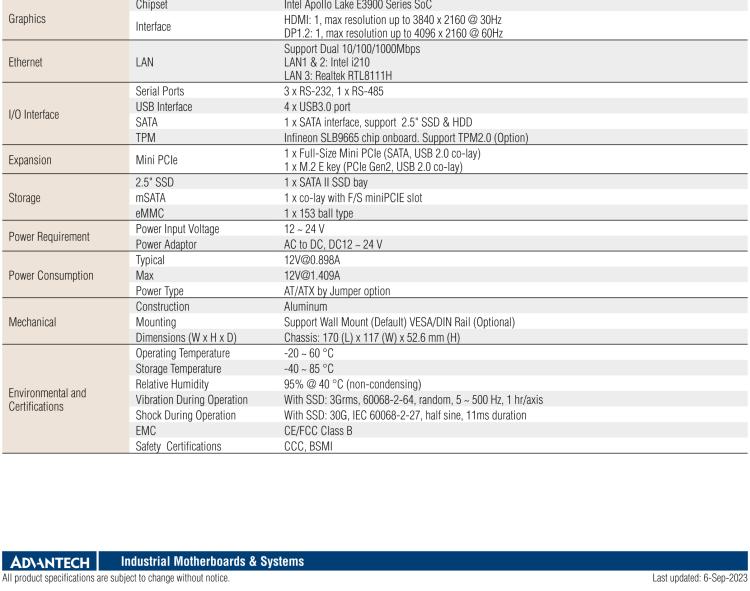 研華EPC-U2217 Intel Atom第六代Apollo Lake無風(fēng)扇嵌入式工控機(jī)，3LAN，板載eMMC，CANBUS