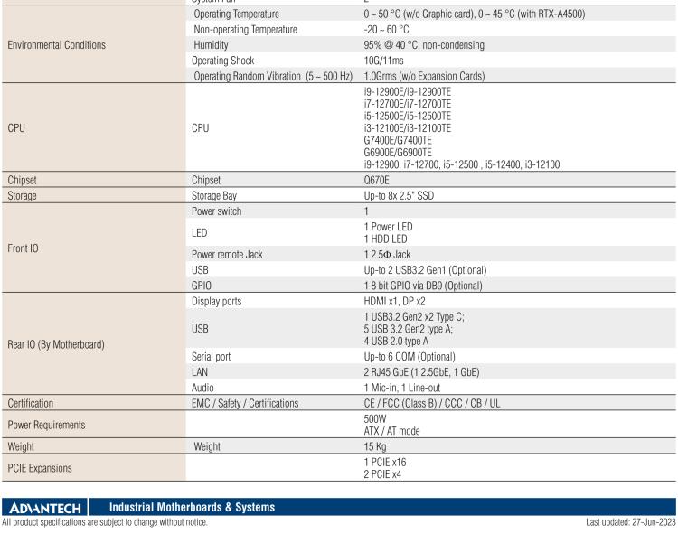 研華EPC-B3588 適配Intel 第12代 Core i 系列處理器，搭載Q670E芯片組。可搭配NVIDIA? RTX-A4500顯卡。3U高度，提供高端圖像處理應(yīng)用的解決方案。