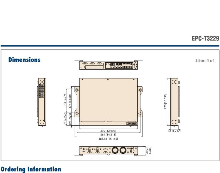 研華EPC-T3229 適配AMD V2748 處理器。擁有1個(gè)全高PCIe擴(kuò)展位，1U高度，支持上架。適用于邊緣AI等行業(yè)。