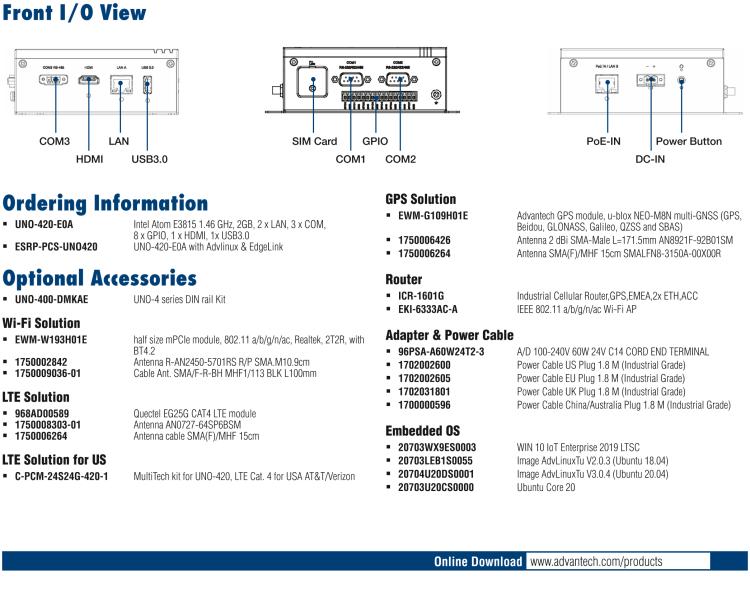 研華UNO-420 采用 Intel? Atom? E3815 的行業(yè)專用計算機