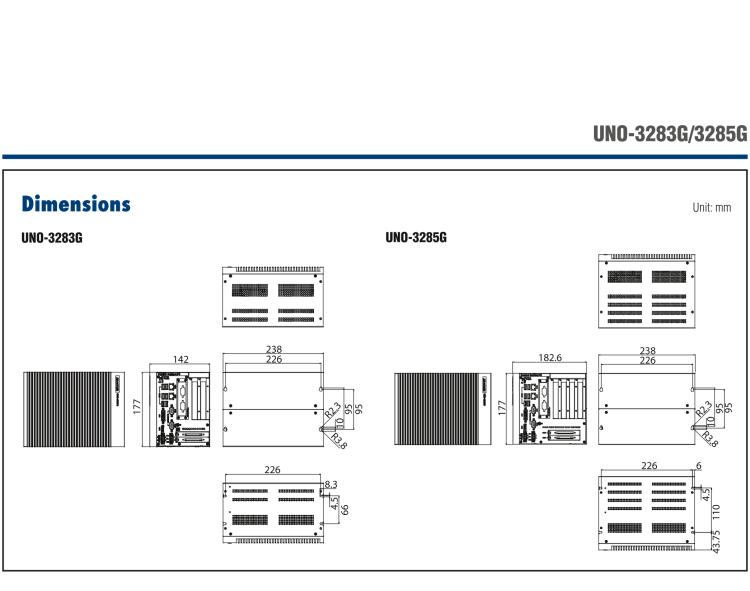 研華UNO-3285G 高效能嵌入式無(wú)風(fēng)扇工業(yè)電腦，搭配Intel? Core? i 處理器，4×PCI(e) 擴(kuò)展槽, 2×GbE, 2×mPCIe, HDMI, DVI-I