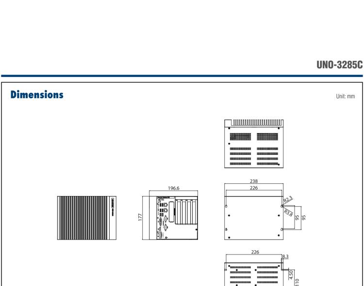 研華UNO-3285C 搭配Intel? Core?處理器，4×PCI(e) 擴展槽，2 x GbE, 2 x mPCIe, HDMI, DVI-I