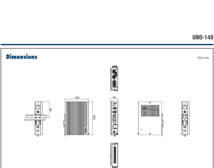 研華UNO-148 常規(guī)無風(fēng)扇DIN導(dǎo)軌控制器，采用第11代Intel? Core? i處理器