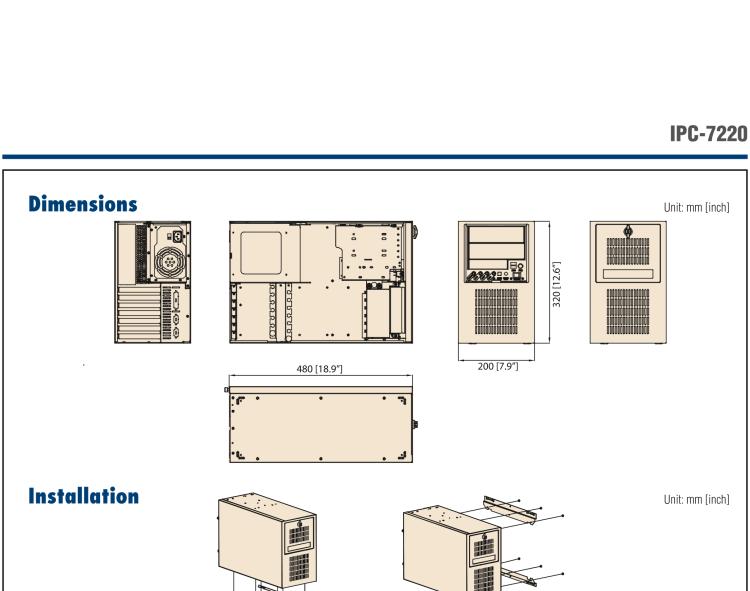 研華IPC-7220 桌面/墻壁安裝機箱，用于ATX母板
