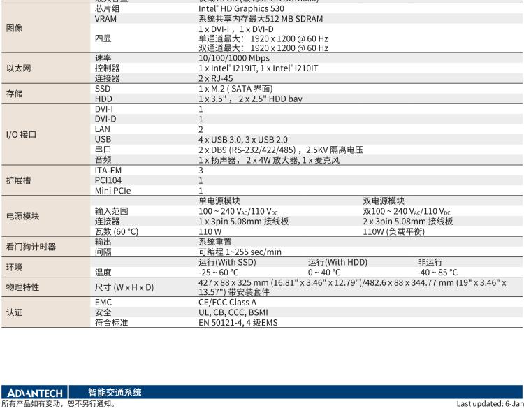 研華ITA-2231 英特爾?第六代酷睿?i處理器2U無風扇系統(tǒng)； 符合EN 50121-4的鐵路應用