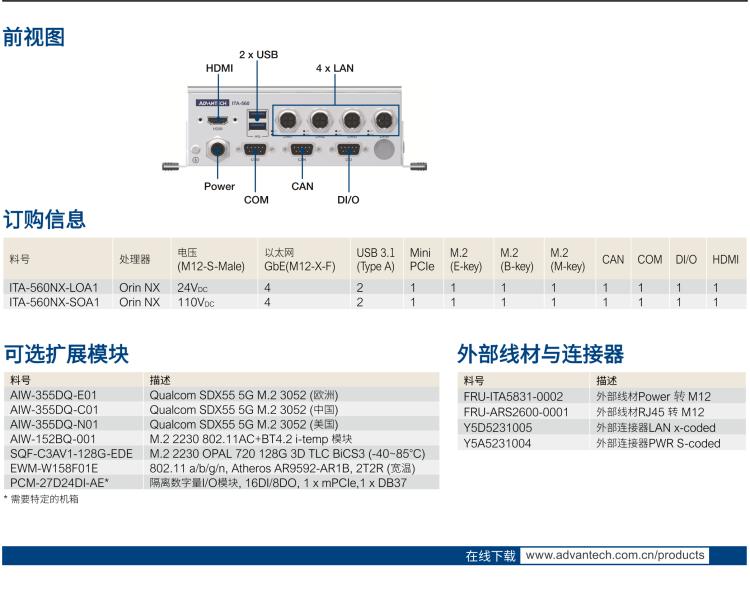 研華ITA-560NX 基于NVIDIA? Jetson Orin? NX 鐵路專(zhuān)用AI計(jì)算系統(tǒng)