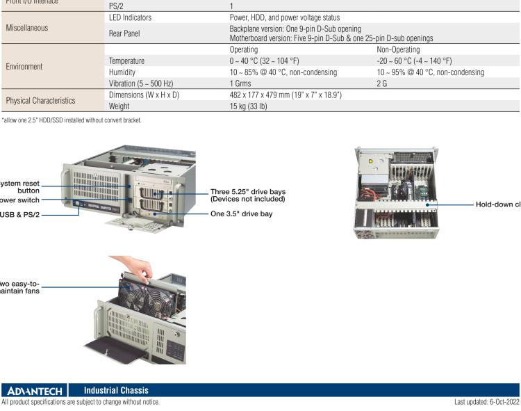 研華IPC-610-H 4U上架式機箱，支持LED指示 & 聲音警報通知