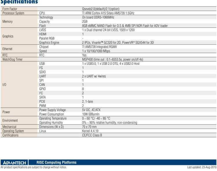 研華ROM-7510 基于ARM Cortex-A15 TI AM5728高性能SoC和DSP多核異構(gòu)Q7模塊