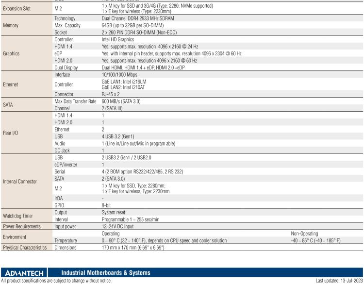 研華AIMB-287 適配Intel? 第10代 Core? i 系列處理器，搭載H420E芯片組。超薄設(shè)計，性能強勁。