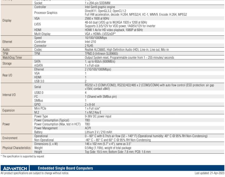 研華PCM-9366 Intel 第六代Atom?奔騰N4200賽揚(yáng)N3350，3.5寸單板電腦