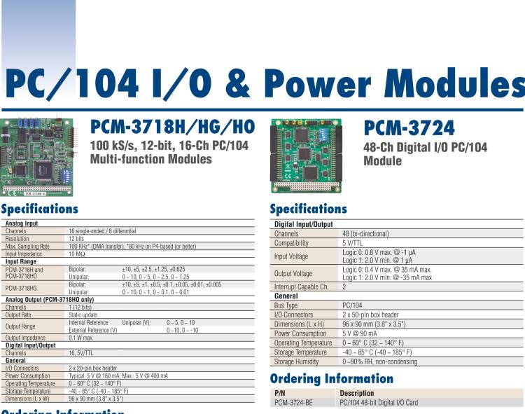 研華PCM-3910 DC至GC電源PC/104-plus模塊