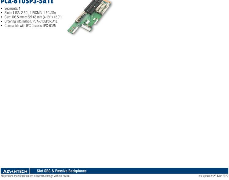 研華PCA-6106P4-0A2E 6 slot PICMG BP,4PCI,2PICMG RoHS K