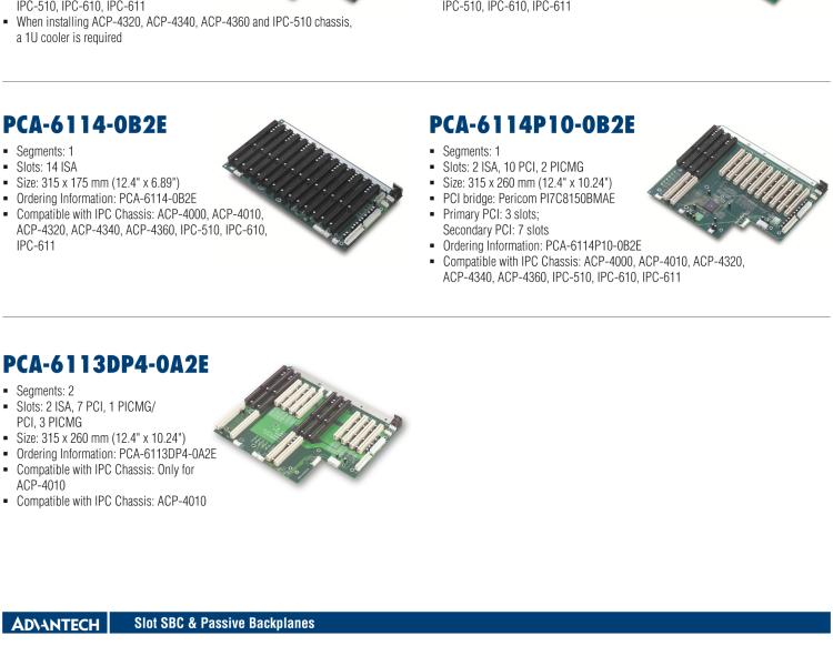 研華PCA-6105P4V-0B3E 5槽，2U高，4 PCI/1 PICMG