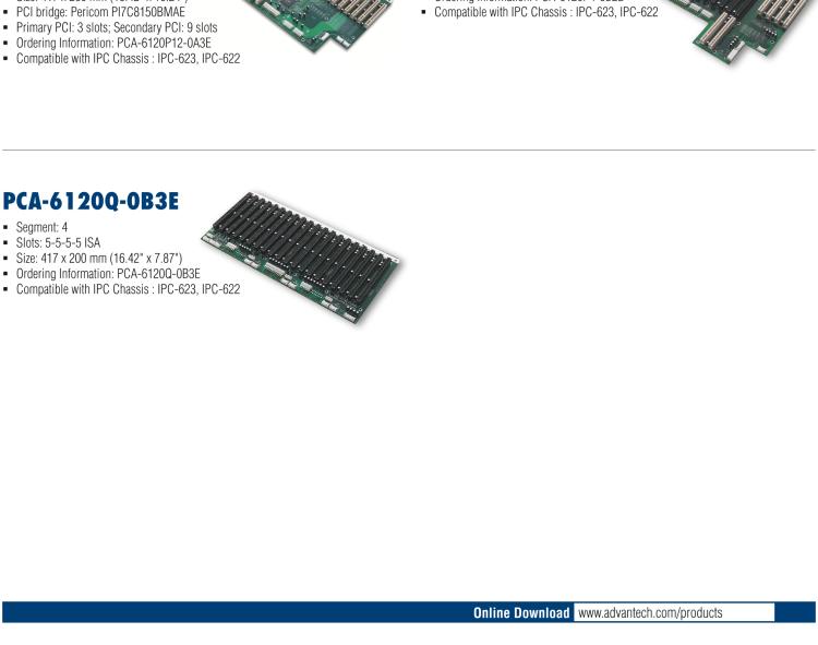 研華PCA-6105P4V-0B3E 5槽，2U高，4 PCI/1 PICMG