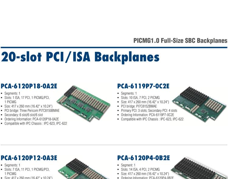 研華PCA-6105P3 5-slot 1 ISA / 2 PCI / 1 PICNG 1PCI / ISA Backplane