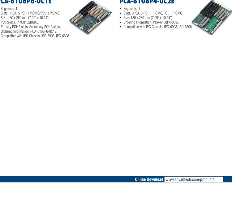 研華PCA-6106P3 6-slot 2ISA, 2PCI,1PICMG,1PICMG/PCI Backplane