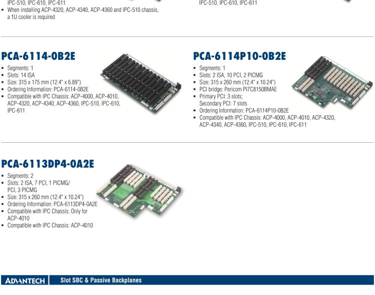 研華PCA-6120P4-0B2E 20 槽 PICMG BP, 14ISA, 4PCI, 2PICMG