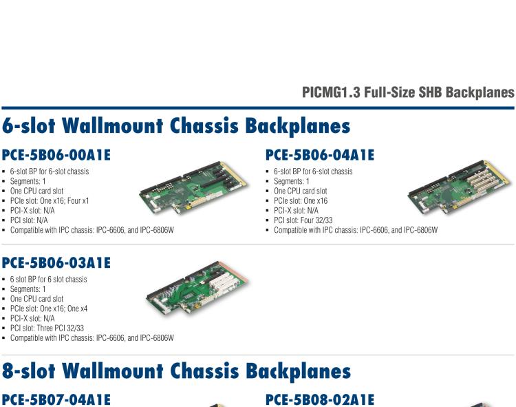 研華PCE-5B08 8-slot BP for 8-slot chassis