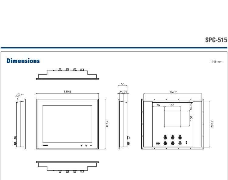 研華SPC-515 具有不銹鋼外殼和IP69K防護(hù)等級的15英寸XGA TFT LED LCD多點(diǎn)觸摸工業(yè)平板電腦