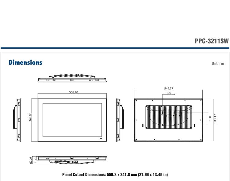 研華PPC-3211SW 21.5"無(wú)風(fēng)扇工業(yè)平板電腦, 搭載Intel? 第六代 Core? i 處理器