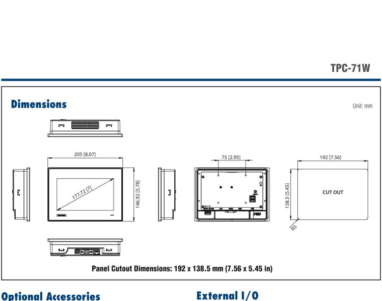 研華TPC-71W 7寸觸摸屏電腦，搭載ARM Cortex?-A9處理器