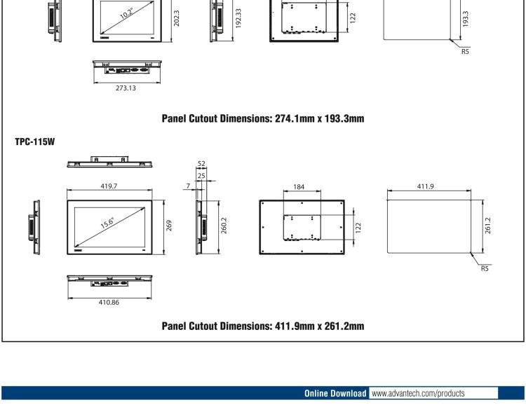 研華TPC-107W 7" Touch Panel Computer with ARM Cortex?-A53 Processor