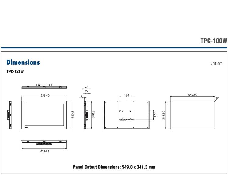 研華TPC-107W 7" Touch Panel Computer with ARM Cortex?-A53 Processor