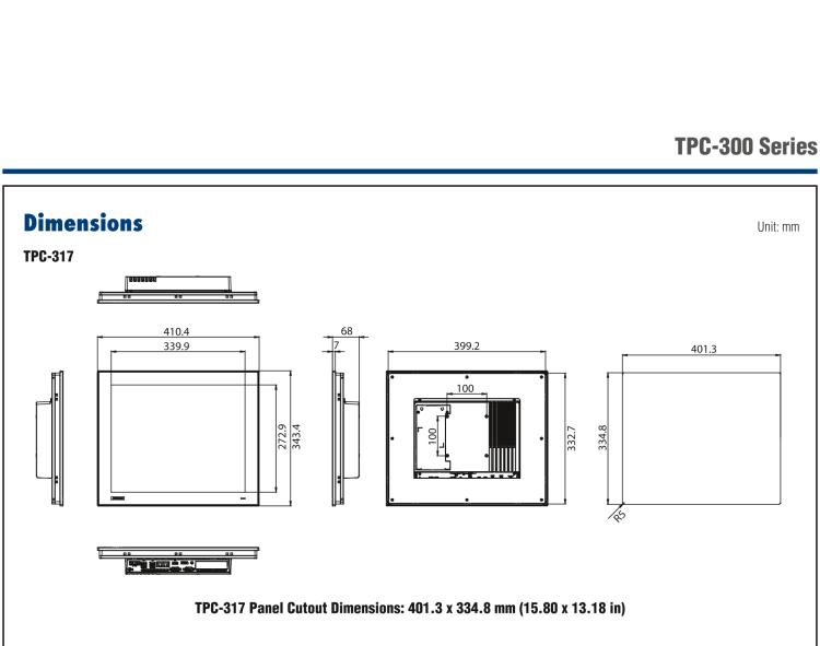 研華TPC-317 17" SXGA TFT LED LCD工業(yè)平板電腦，搭載第八代Intel?Core?i3/ i5/ i7處理器，內(nèi)置8G DDR4 RAM